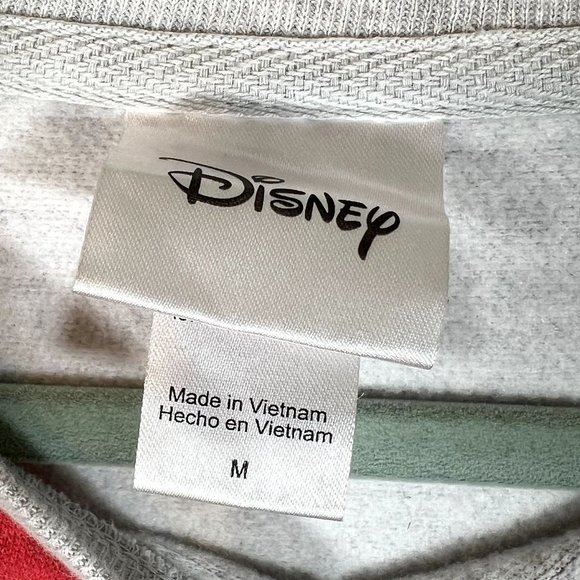 Disney Mickey Mouse Long Sleeve Sweatshirt Gray Spellout Retro Graphic Medium - Picture 5 of 8